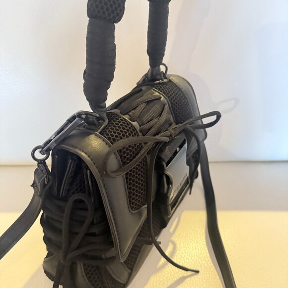 NWT STEVE MADDEN BDIEGO SATCHEL CROSSBODY BAG BLACK ATHLETIC INSPIRED - Picture 3 of 7